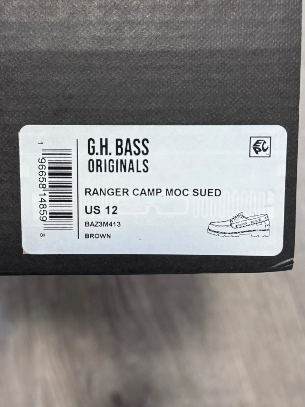 G.H. Bass Ranger Camp Moc Suede Brown Shoes Men’s 12 NIB